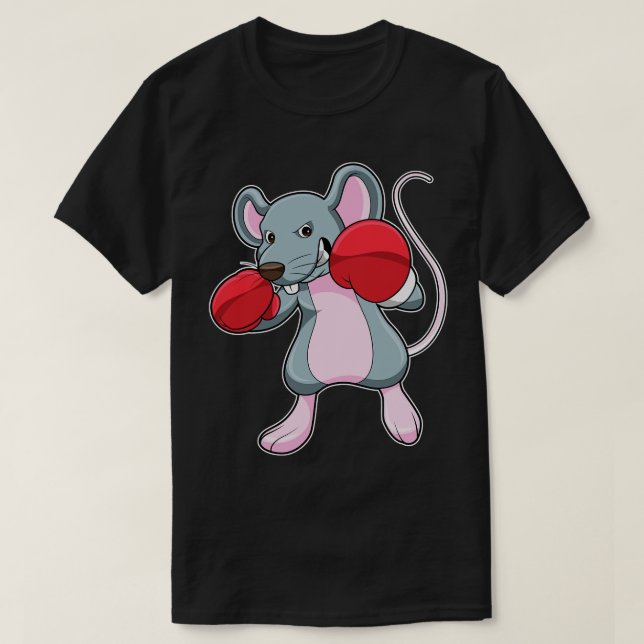 Camiseta Rat Boxing com luvas in a box (Frente do Design)