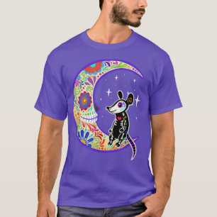 Camiseta Rat Dia de Los Muertos Skeleton Sugar Skull T-Shir