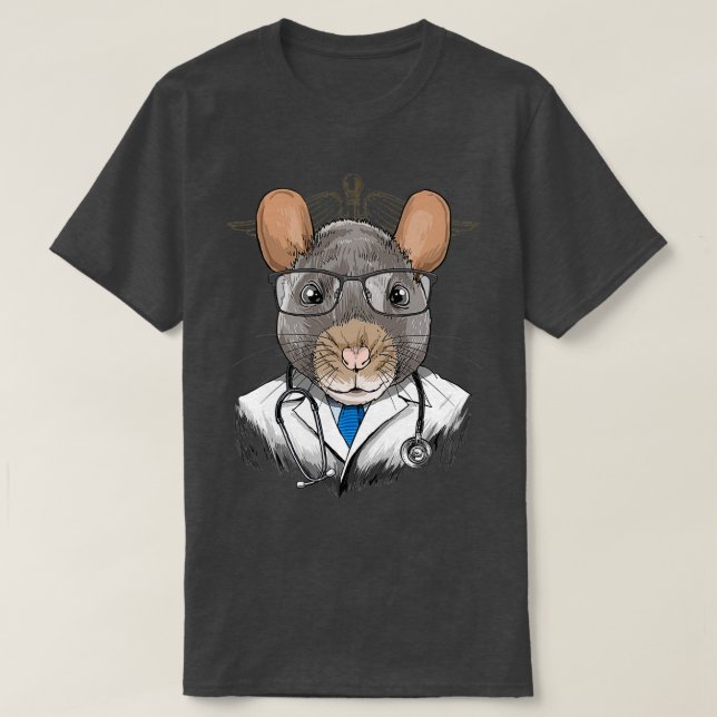 Camiseta Rat Doctor Vet Veterinarian Animal Lover 1 (Frente do Design)