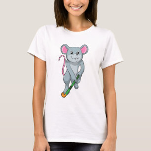 Camiseta Rat Hockey com taco de Hóquei