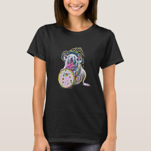 Camiseta Rat Motif Rodent Rat bonitinho em ratos fêmea de q