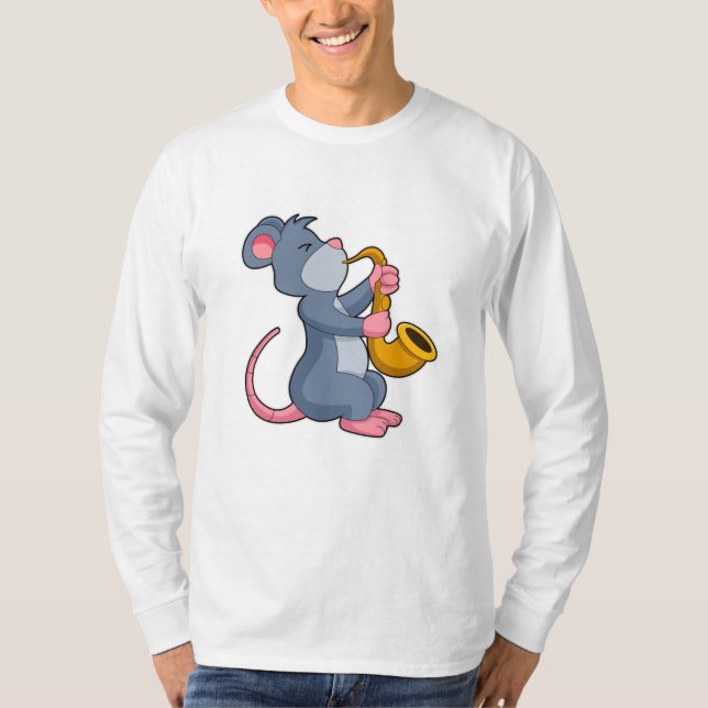Camiseta Rat Music com Saxofone (Frente)