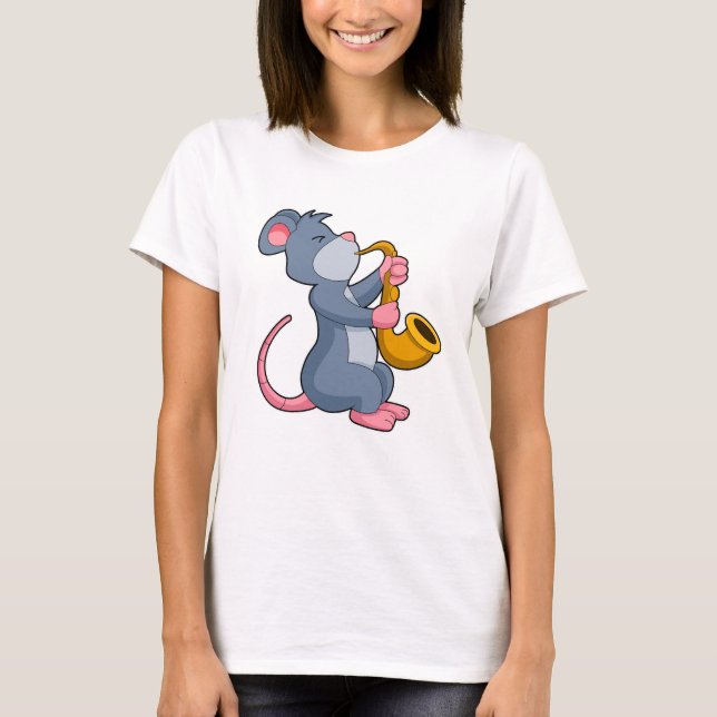 Camiseta Rat Music com Saxofone (Frente)