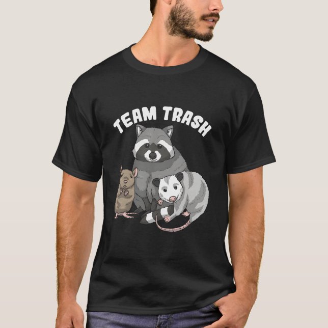 Camiseta Rat Raccoon Racoon Opossum Possum Team Trash (Frente)