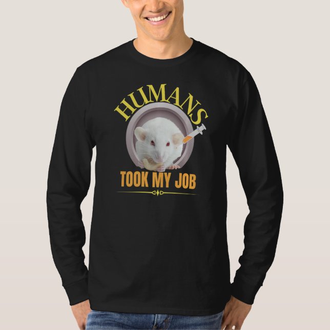 Camiseta Rat Rat Life Girl ama Ratos Homens Loucos Pegaram  (Frente)