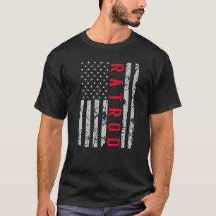 Camiseta Rat Rod American Flag Para Caras De Carro
