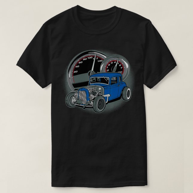 Camiseta Rat Rod Azul (Frente do Design)