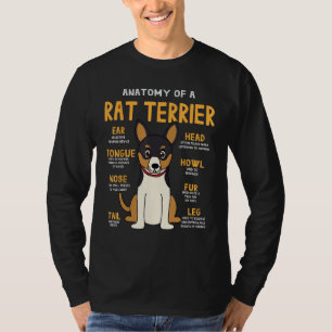 Camiseta Rat Terrier Anatomy Engraçado Cachorro Mãe Pai Pre