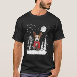Camiseta Rat Terrier debaixo da lua neve pijamas de Natal