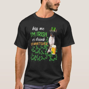 Camiseta Rat Terrier me beijou sou irlandês ou Bebado ou q