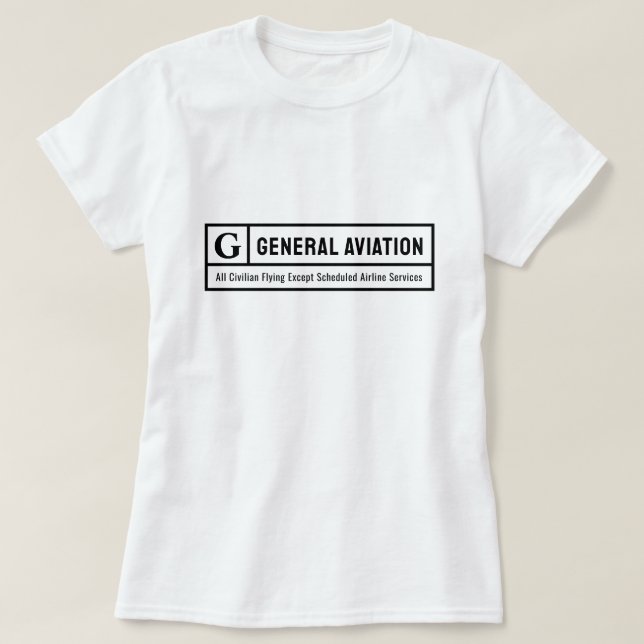 Camiseta Rated G for General Aviation (Frente do Design)