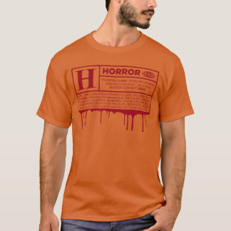 Camiseta Rated H Horror Movie Label in Red retro