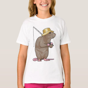 Camiseta Rato a pescar com cana de pesca