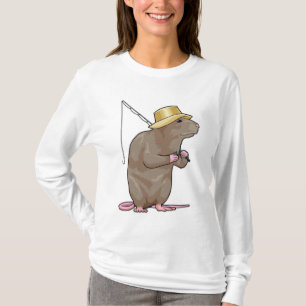 Camiseta Rato a pescar com cana de pesca