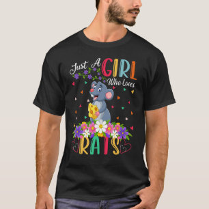 Camiseta Rato Apenas Uma Menina Que Ama Ratos