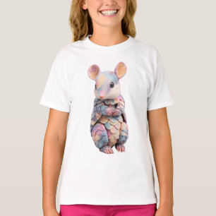 Camiseta Rato Armadillo Pastel Crianças Escamoso