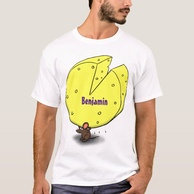 Camiseta Rato bonito com ilustração de desenho animado de q (Frente)