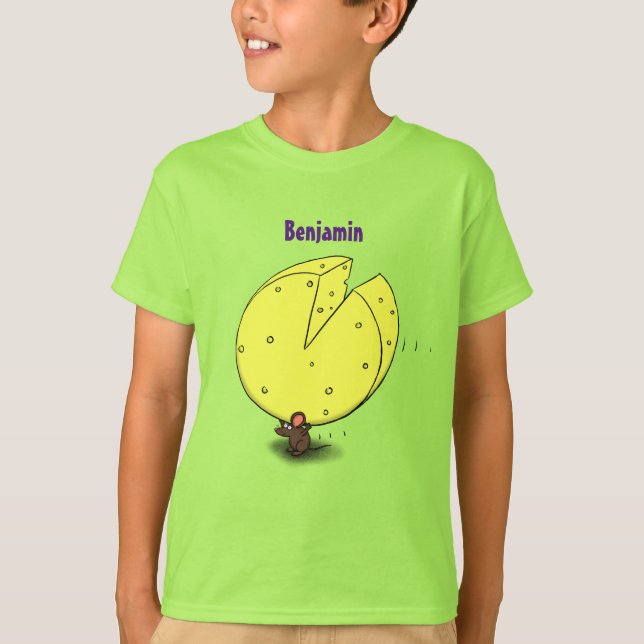 Camiseta Rato bonito com ilustração de desenho animado de q (Frente)