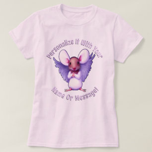 Camiseta Rato Bonito Com T-Shirt Anjo Wings