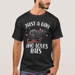 Camiseta Rato Bonito Para Mulheres Raparigas Rodent Pet Rat