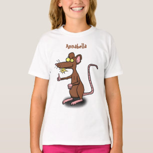 Camiseta Rato castanho-bonito deita um desenho animado