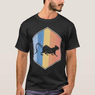 Camiseta Rato Com Cores Retroativas Num Hexágono