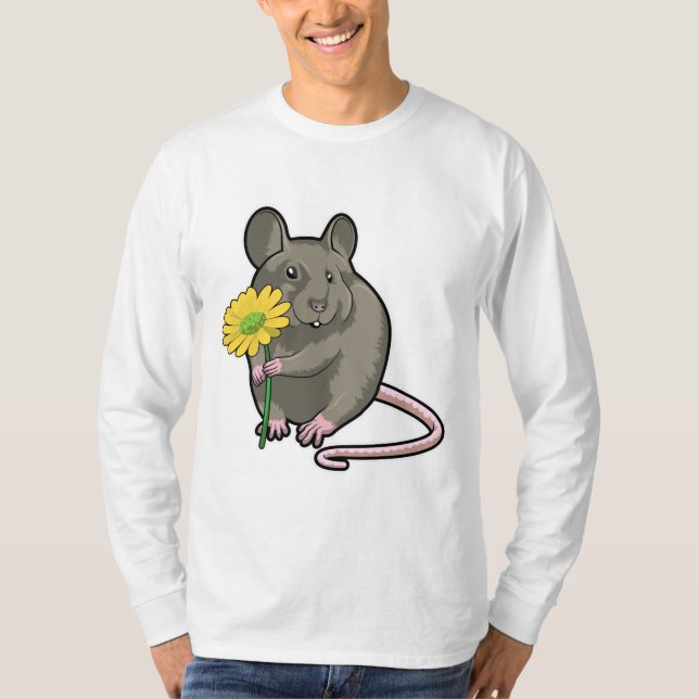 Camiseta Rato com flor amarela (Frente)