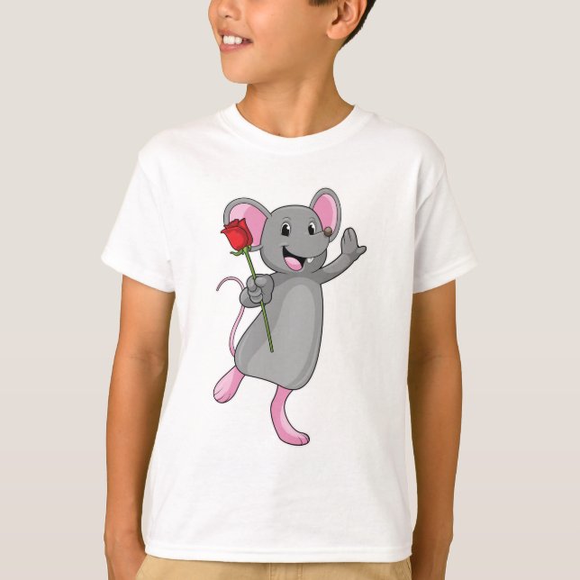 Camiseta Rato com ventilador de Rosa (Frente)