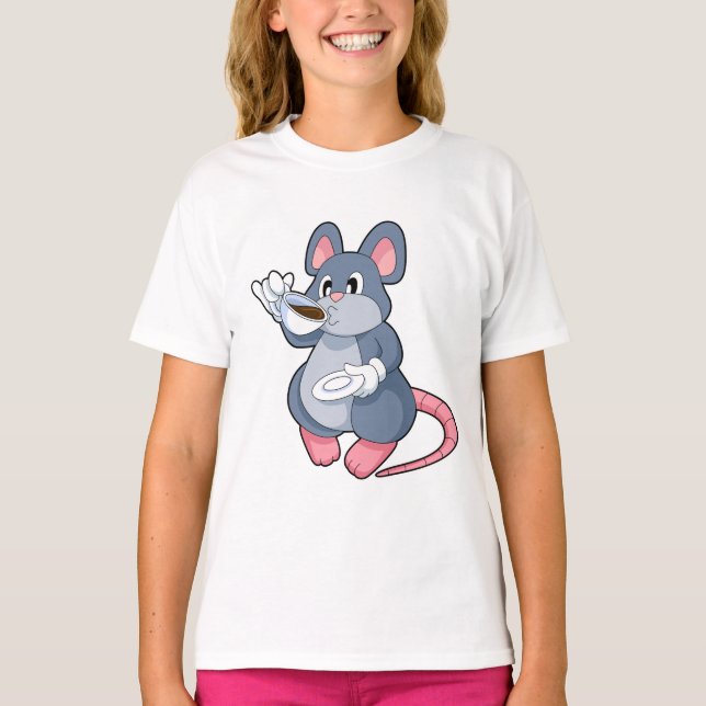Camiseta Rato com Xícara de Café (Frente)
