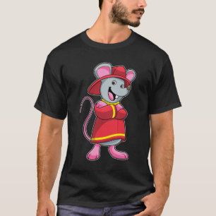 Camiseta Rato como Bombeiro com Capacete