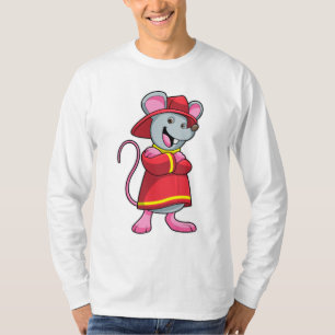 Camiseta Rato como Bombeiro com Capacete