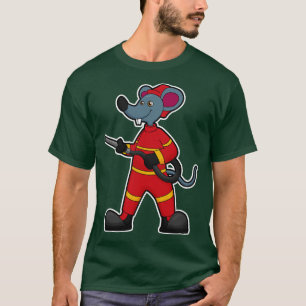 Camiseta Rato como Bombeiro com Mangueira