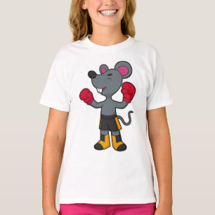 Camiseta Rato como boxeador com luvas de boxe