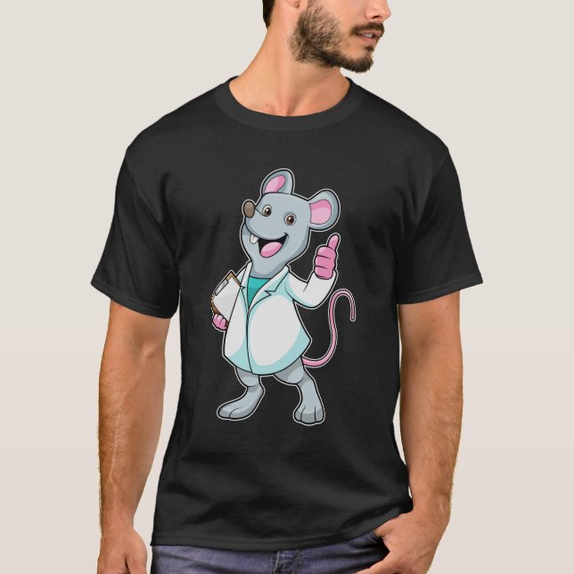 Camiseta Rato como Doutor com casaco do Doutor (Frente)