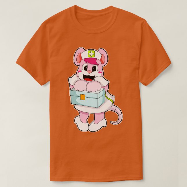 Camiseta Rato como enfermeiro com caixa (Frente do Design)
