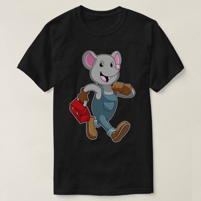Camiseta Rato como Faz-tudo com Caixa de Ferramentas (Frente do Design)