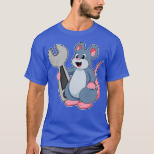 Camiseta Rato como mecânico com chave inglesa