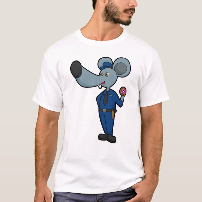 Camiseta Rato como policial com Rosquinha (Frente)