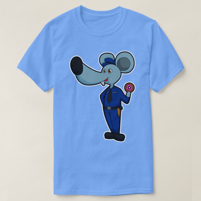 Camiseta Rato como policial com Rosquinha (Frente do Design)