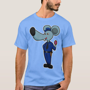 Camiseta Rato como policial com Rosquinha
