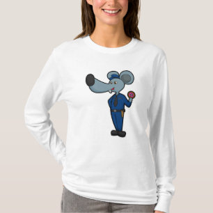 Camiseta Rato como policial com Rosquinha
