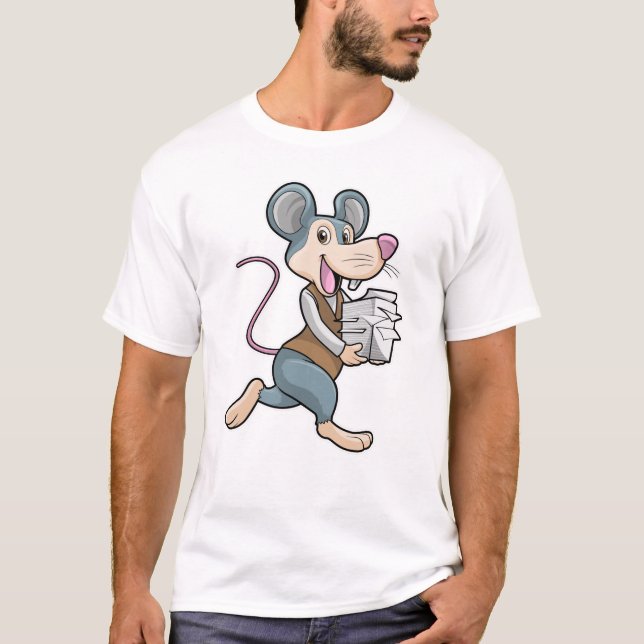 Camiseta Rato como Secretário com Papel (Frente)