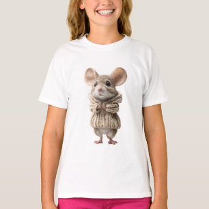 Camiseta Rato de crianças com cachecol enrolado