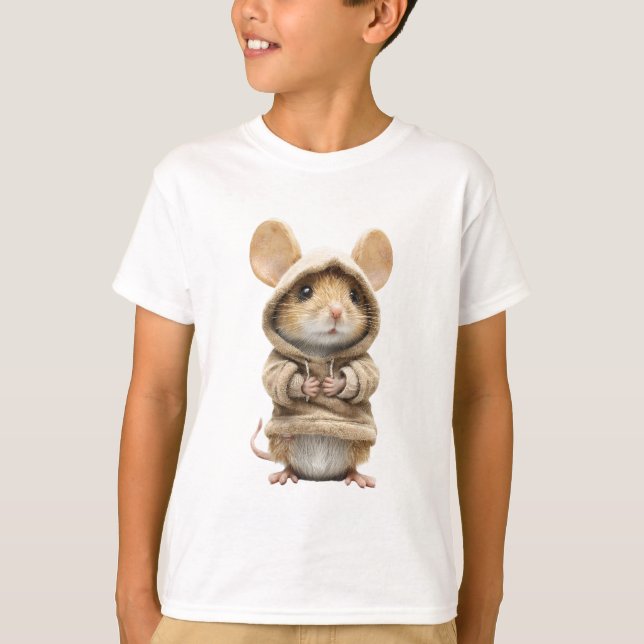Camiseta Rato de Crianças com Capuz (Frente)