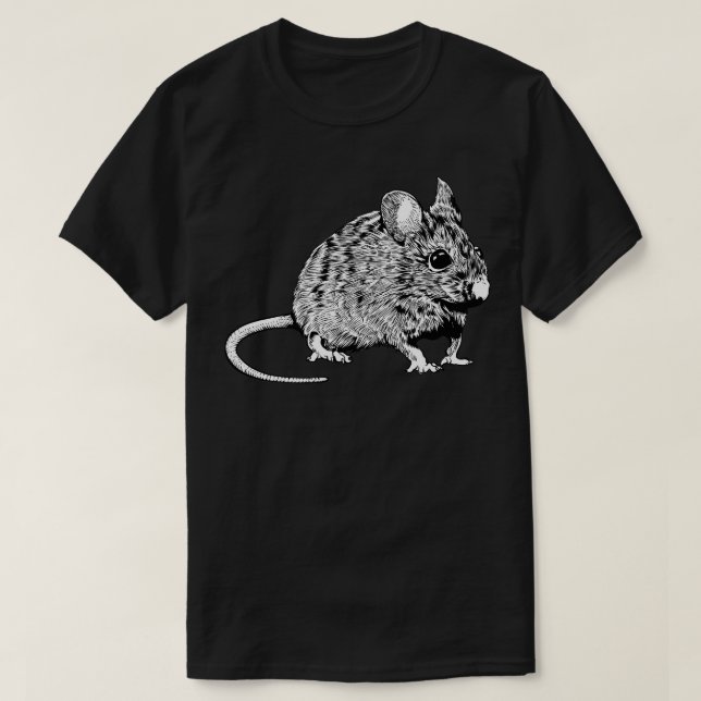 Camiseta Rato de desenho preto e branco (Frente do Design)