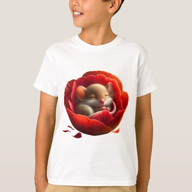 Camiseta Rato de dormir bonito (Frente)