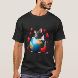 Camiseta Rato de Estimação Fofo Dia da Terra Abraço Amor Do
