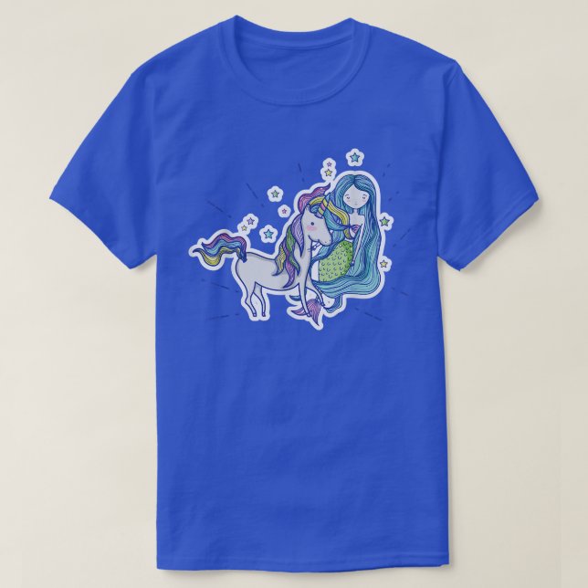 Camiseta Rato de fada da sereia da Unicorn (Frente do Design)