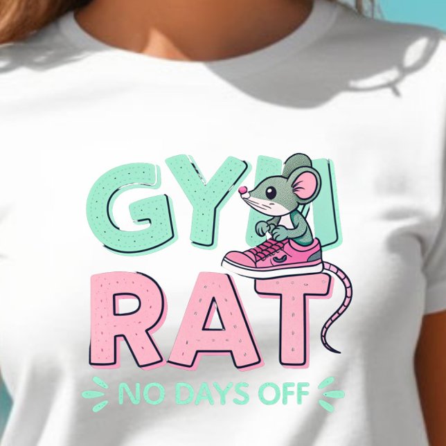 Camiseta Rato de Gym Rat - Cartoon de Malhação engraçado pa (Criador carregado)