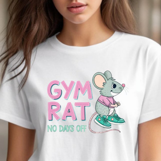 Camiseta Rato de Gym Rat - Cartoon de Malhação engraçado pa (Criador carregado)
